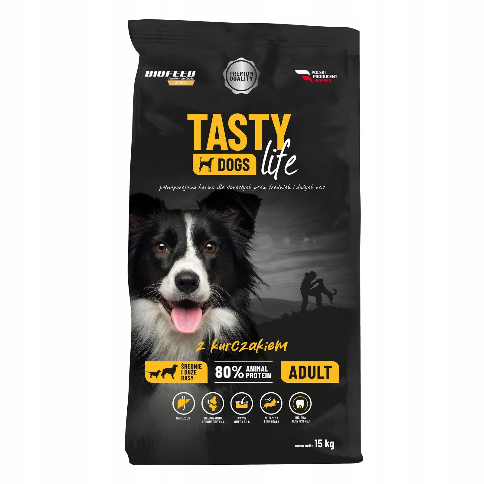Biofeed Tasty Dogs Chicken 15 kg pro psy středních a velkých plemen