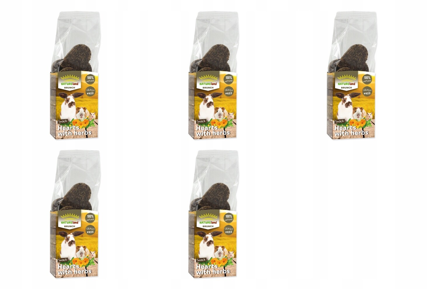 Pochoutka Nature Land Brunch srdíčka s bylinkami 105g balení 5 ks