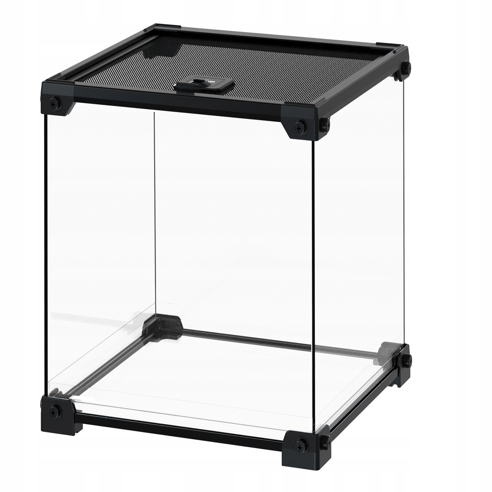 Skleněné Terárium Se Síťkou A Otvorem Pro Krmení Na Nožičkách Pro Začátečníky