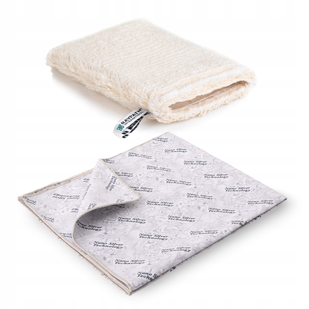 Béžová mycí rukavice Sunbeam šedá pro leštění povrchů Raypath