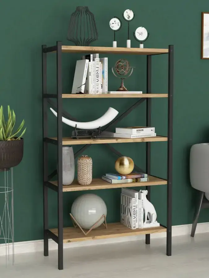 Casarredo Regál ERICH - borovice/černá