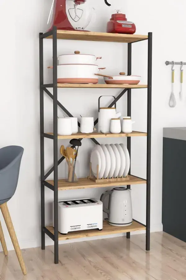 Casarredo Regál TERRY - borovice/černá