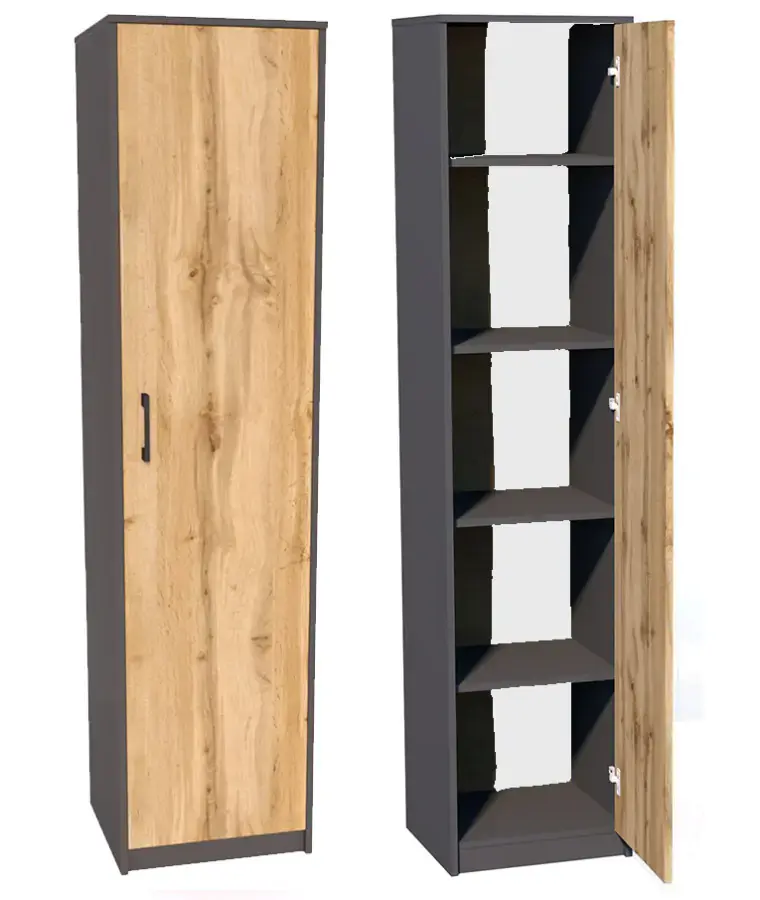 Casarredo Regálová skříň VERNIO - grafit/dub wotan