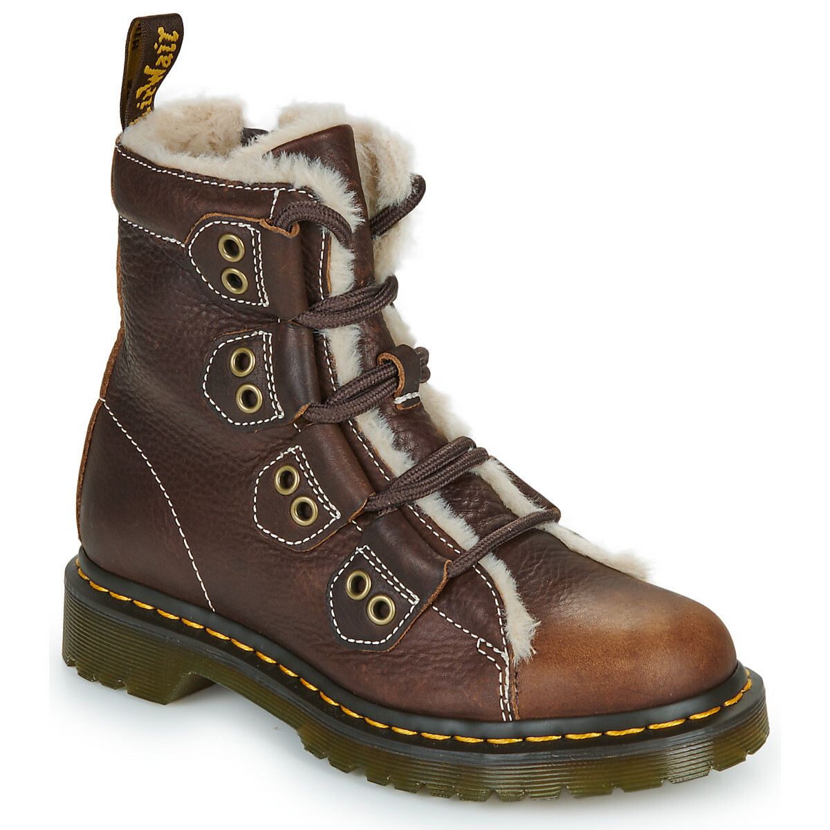 Dr. Martens  1460 Lace to Toe Boot Dark Brown Grizzly  Hnědá