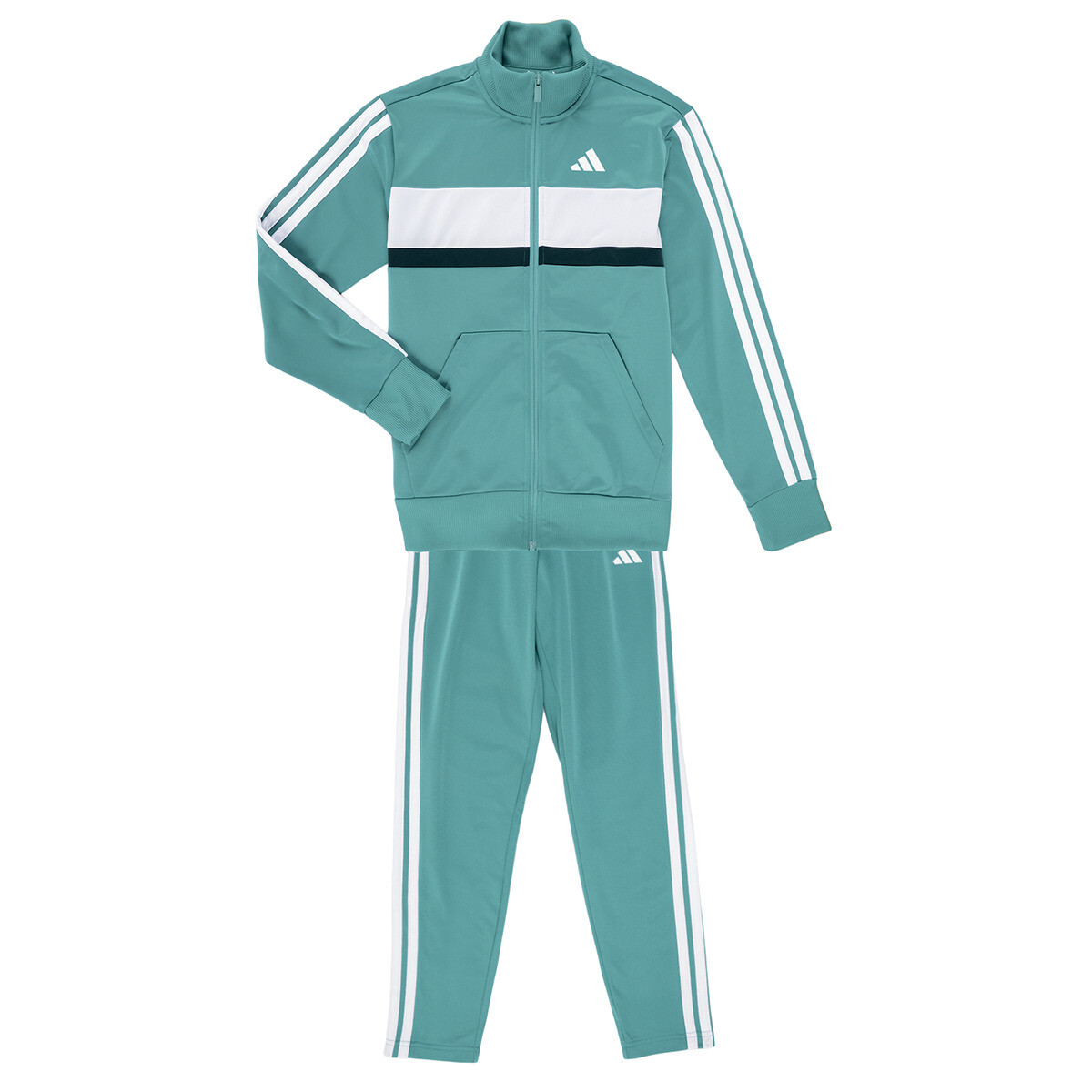 adidas  Seasonal Essentials Tiberio 3-Stripes Tricot Track Suit Kids  Zelená