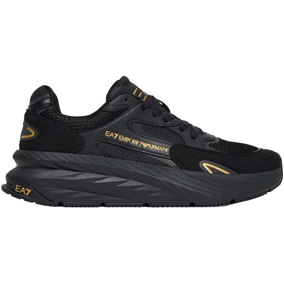 Ea7 Emporio Armani  Crusher Sonic Mix Trainers Triple Black/Gold  Černá
