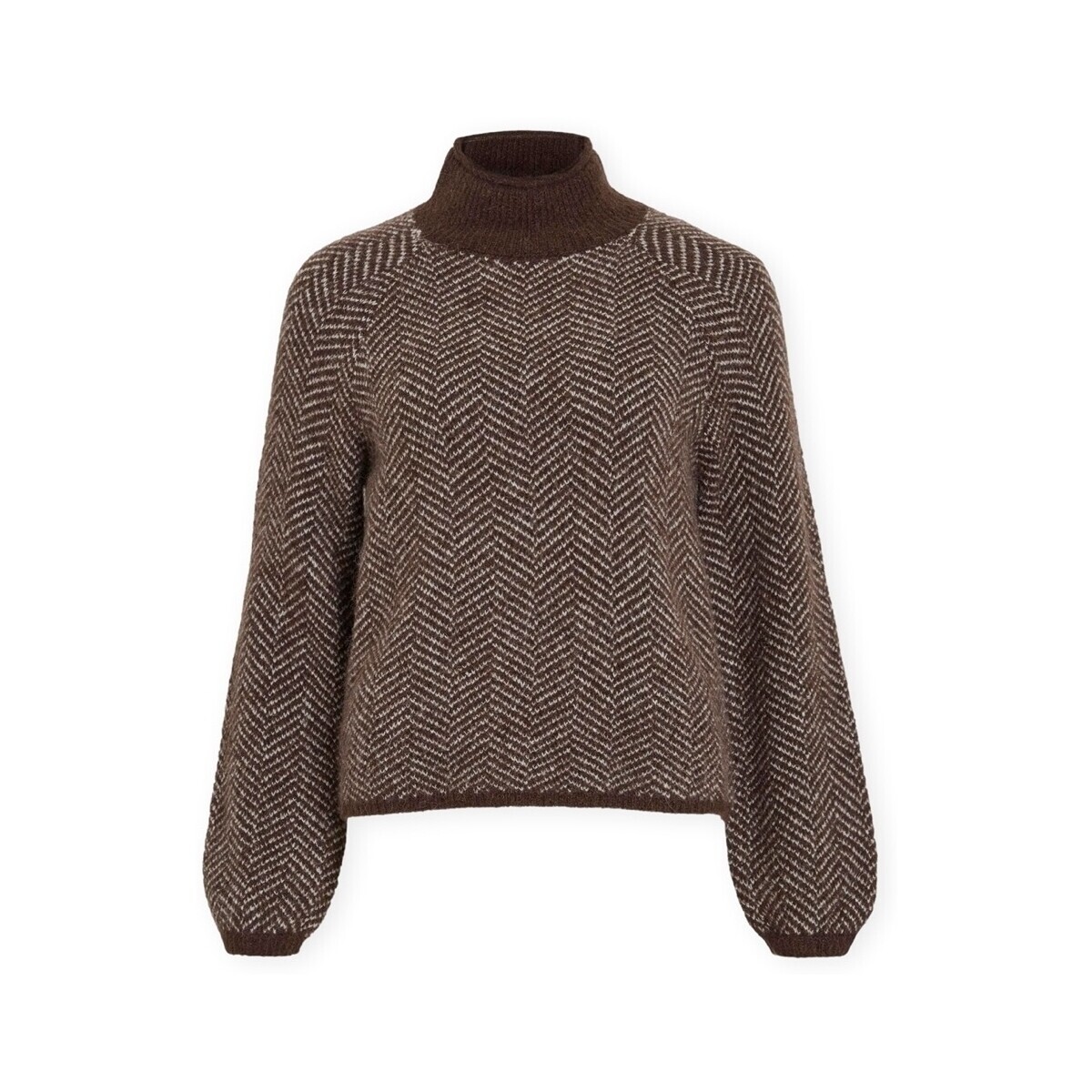 Vila  Noos Lory High Knit - Coffee Bean  Hnědá