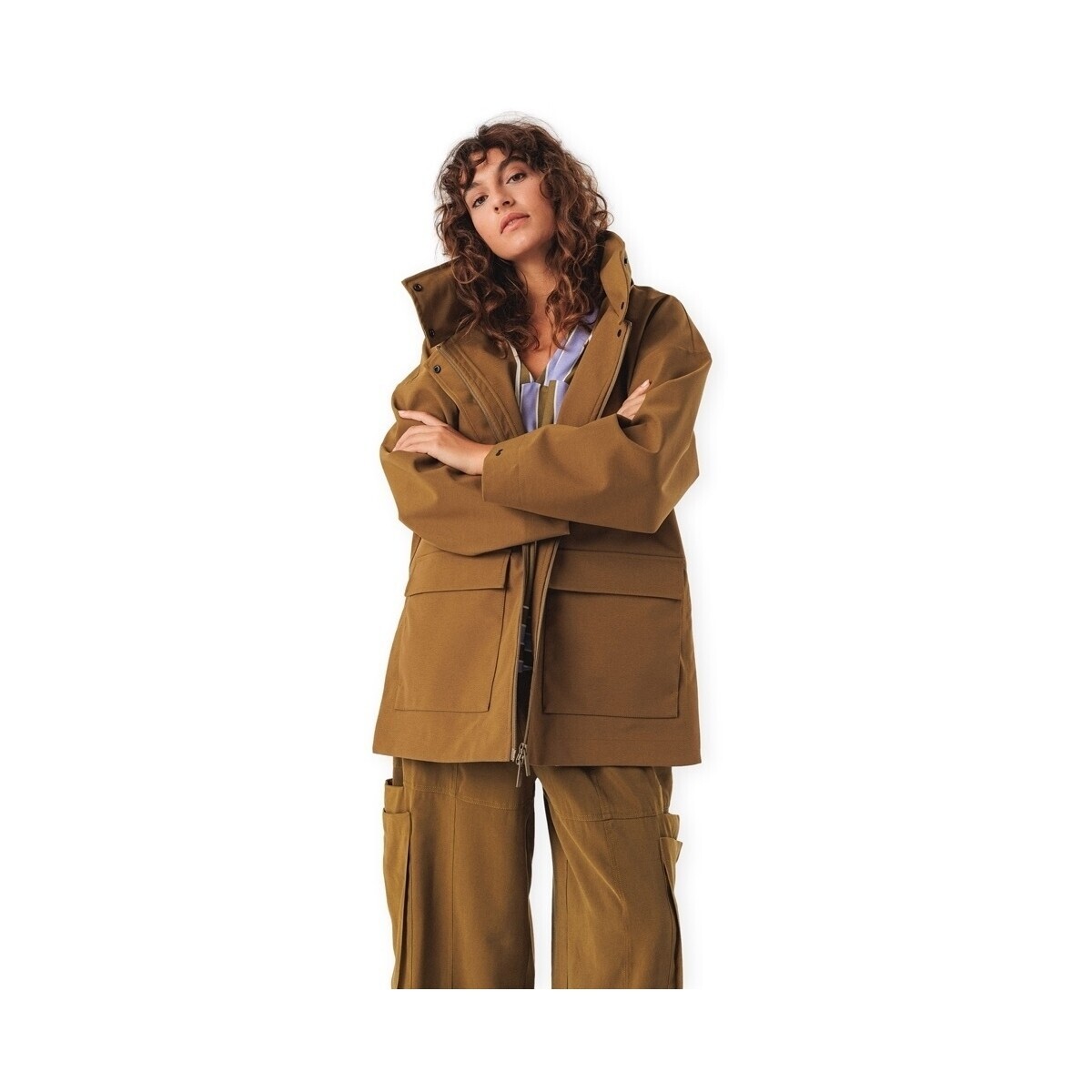 Skfk  Sina Jacket - Olive Green  Hnědá