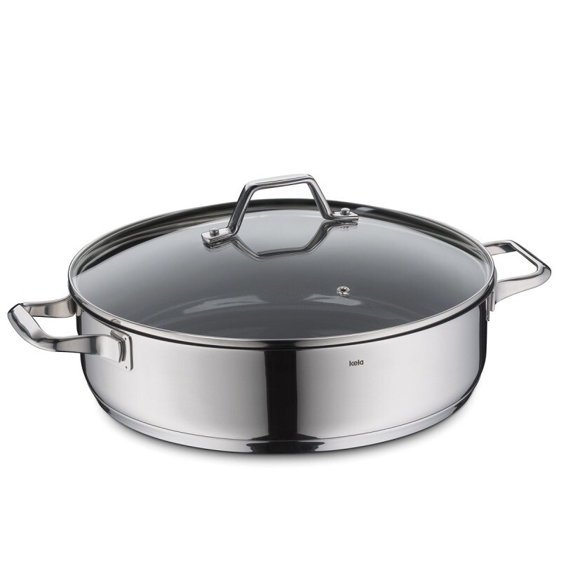 KELA Pánev servírovací s poklicí Lucca nerez 32x9 cm 6l KL-11587
