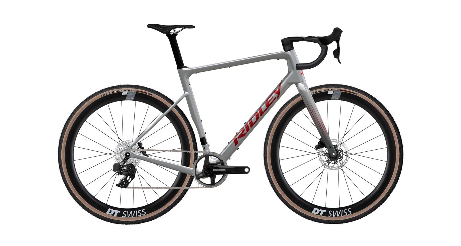 Silniční kolo Ridley Grifn RS Sram Force XPLR - Battleship Grey/Candy Red Metallic Velikost: M