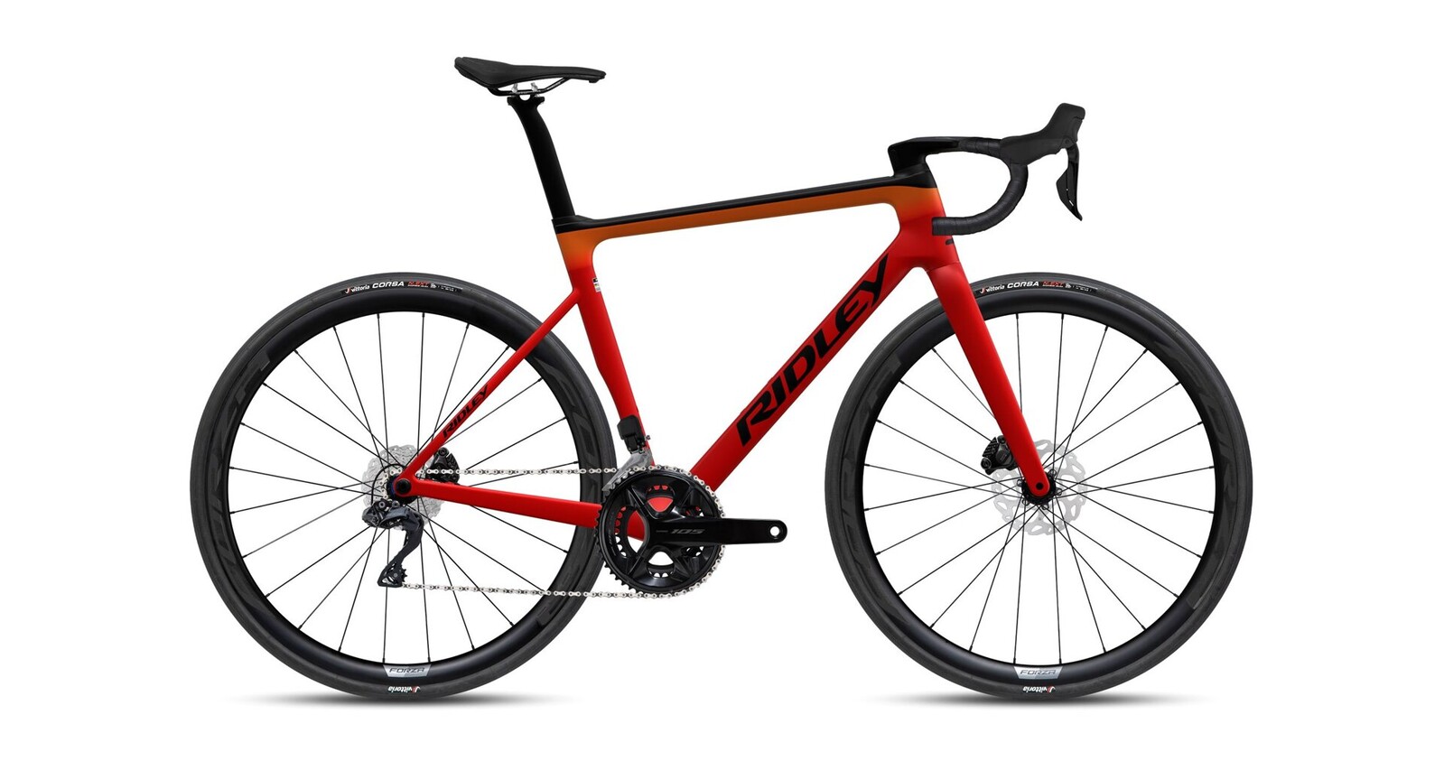 Silniční kolo Ridley Falcn RS Shimano 105 Di2 - Red/Orange/Black Velikost: M