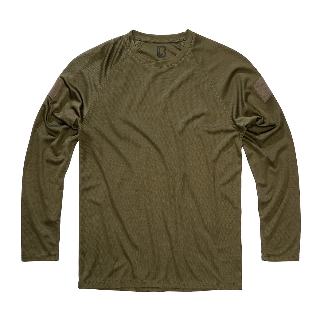 Tričko Brandit Quickdry Long - olivové, S