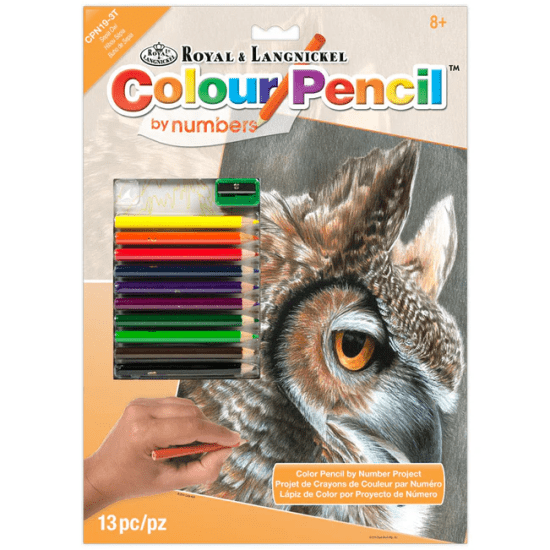 Royal & Langnickel Malování podle čísel pastelkami - Výr - CPN19