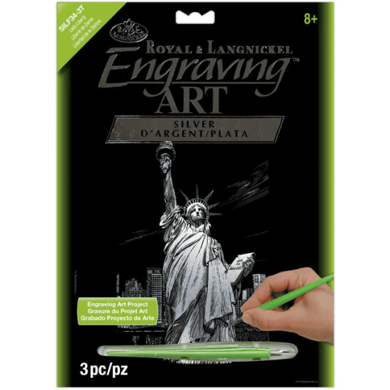 Royal & Langnickel Stříbrný vyškrabávací obrázek - Socha svobody - SILF34