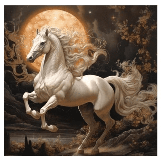 Norimpex Diamantový obrázek - Kůň a měsíc - 30 x 40 cm - 2002025