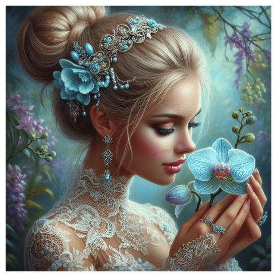 Norimpex Diamantový obrázek - Dívka v krajce - 30 x 40 cm - 2002472