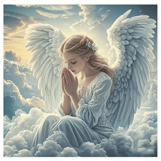 Diamantový obrázek - Andělská modlitba - 30 x 40 cm - 2002475