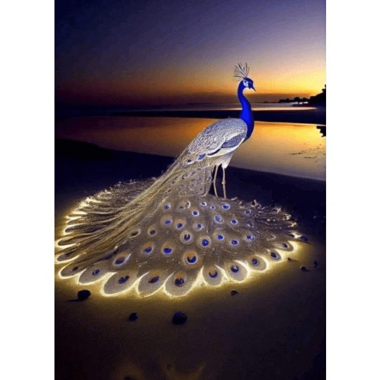 Norimpex Diamantový obrázek - Páv a západ slunce - 30 x 40 cm - 2002543