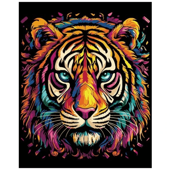 SMT Malování na černé plátno - Tygr - 40 x 50 cm - QUAK-005