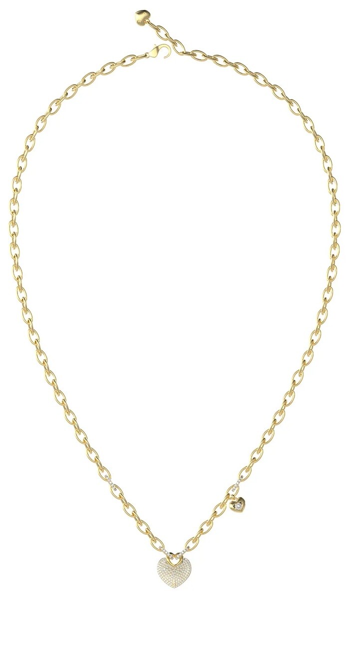 Guess Romantický pozlacený náhrdelník se srdíčky Crazy In Love JUBN05216JWYGT/U