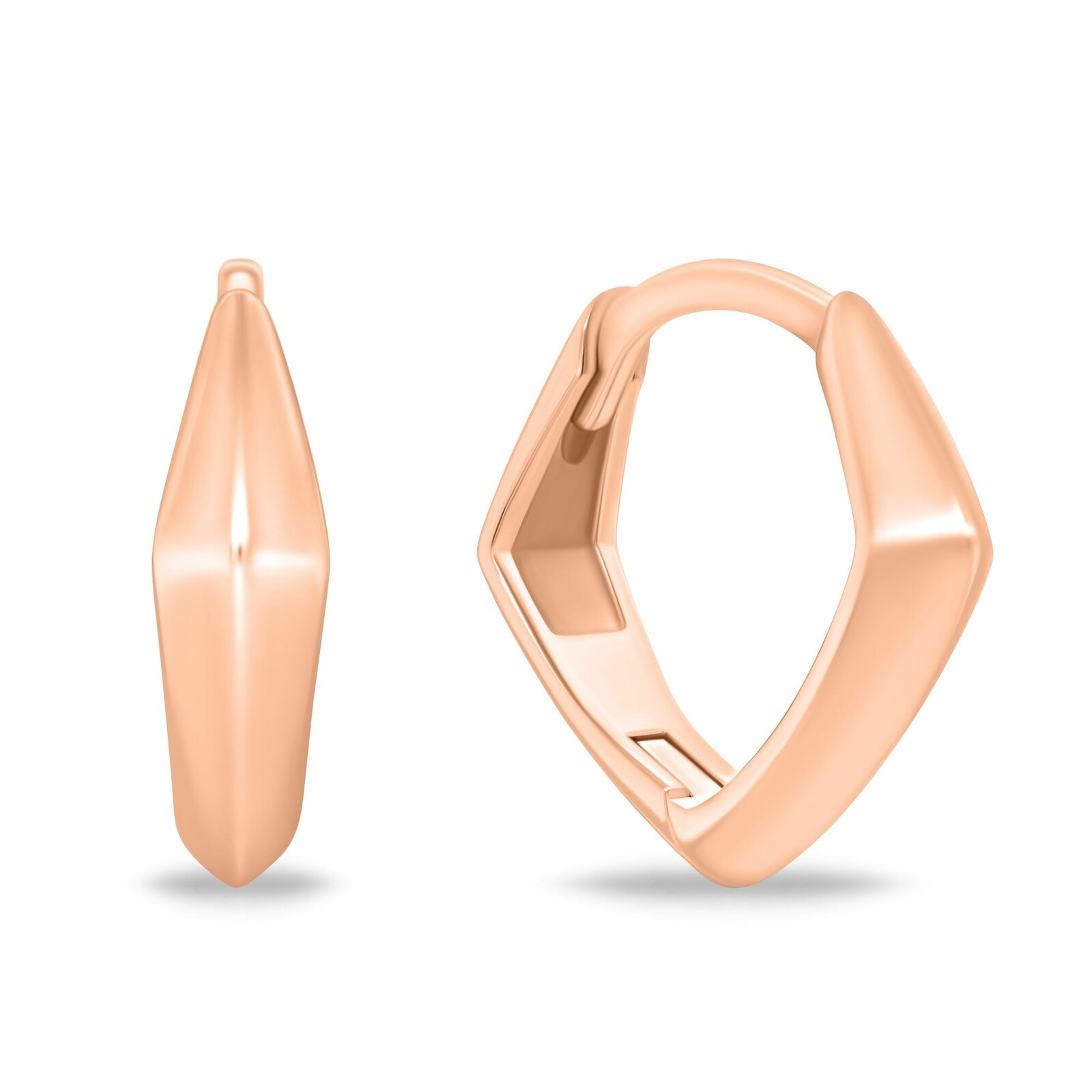 Brilio Silver Stylové hranaté náušnice z pozlaceného stříbra EA1214R