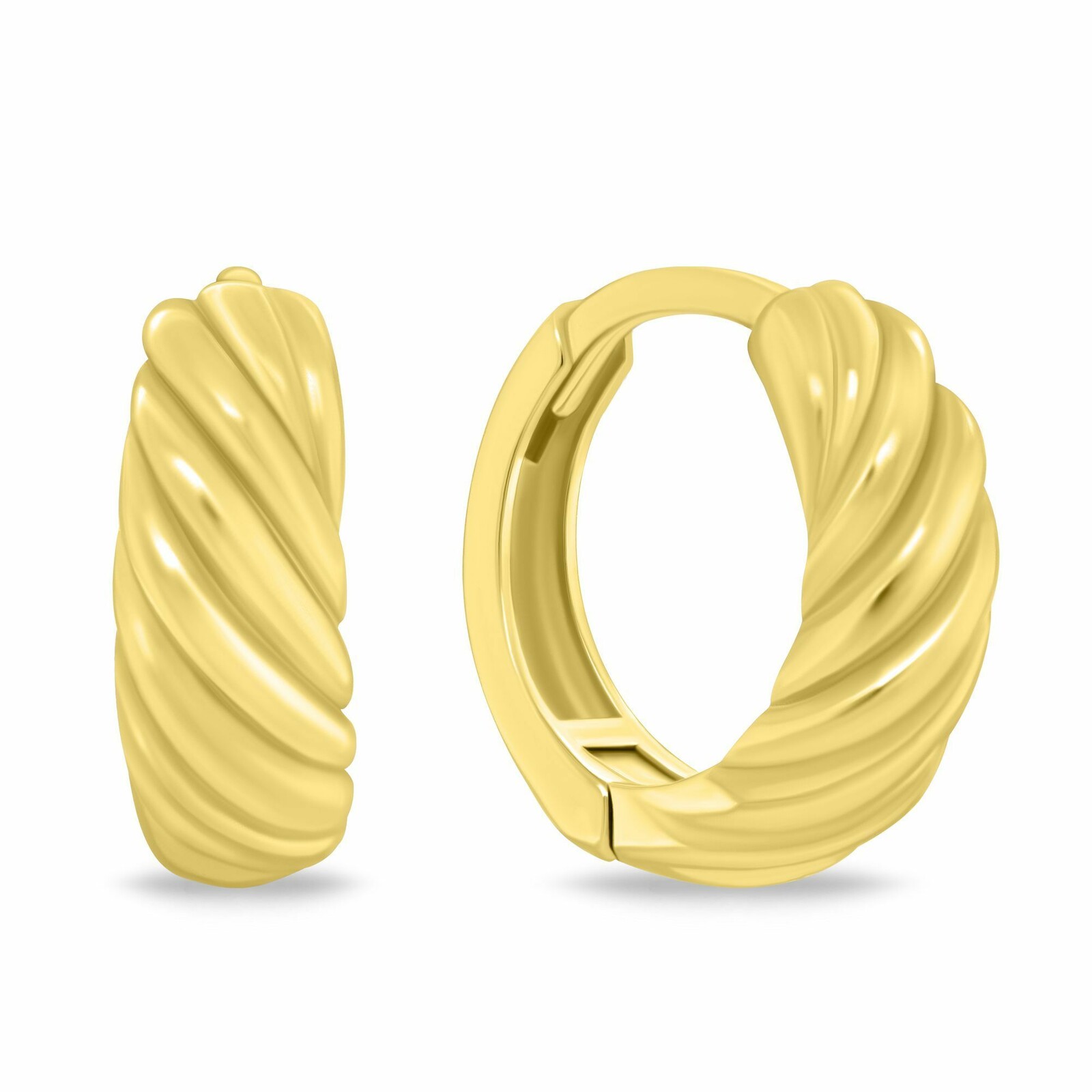 Brilio Silver Módní pozlacené kruhové náušnice EA1216Y