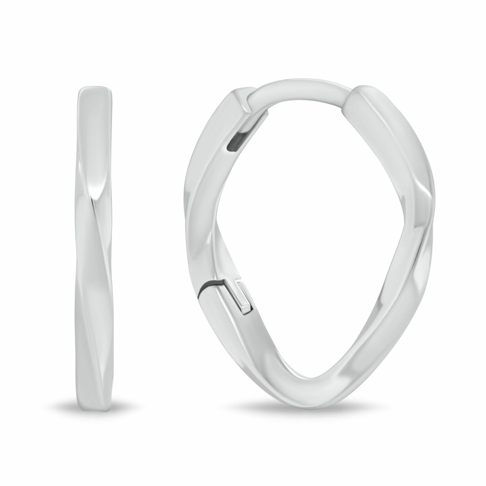 Brilio Silver Minimalistické stříbrné náušnice s krouceným designem EA1215W