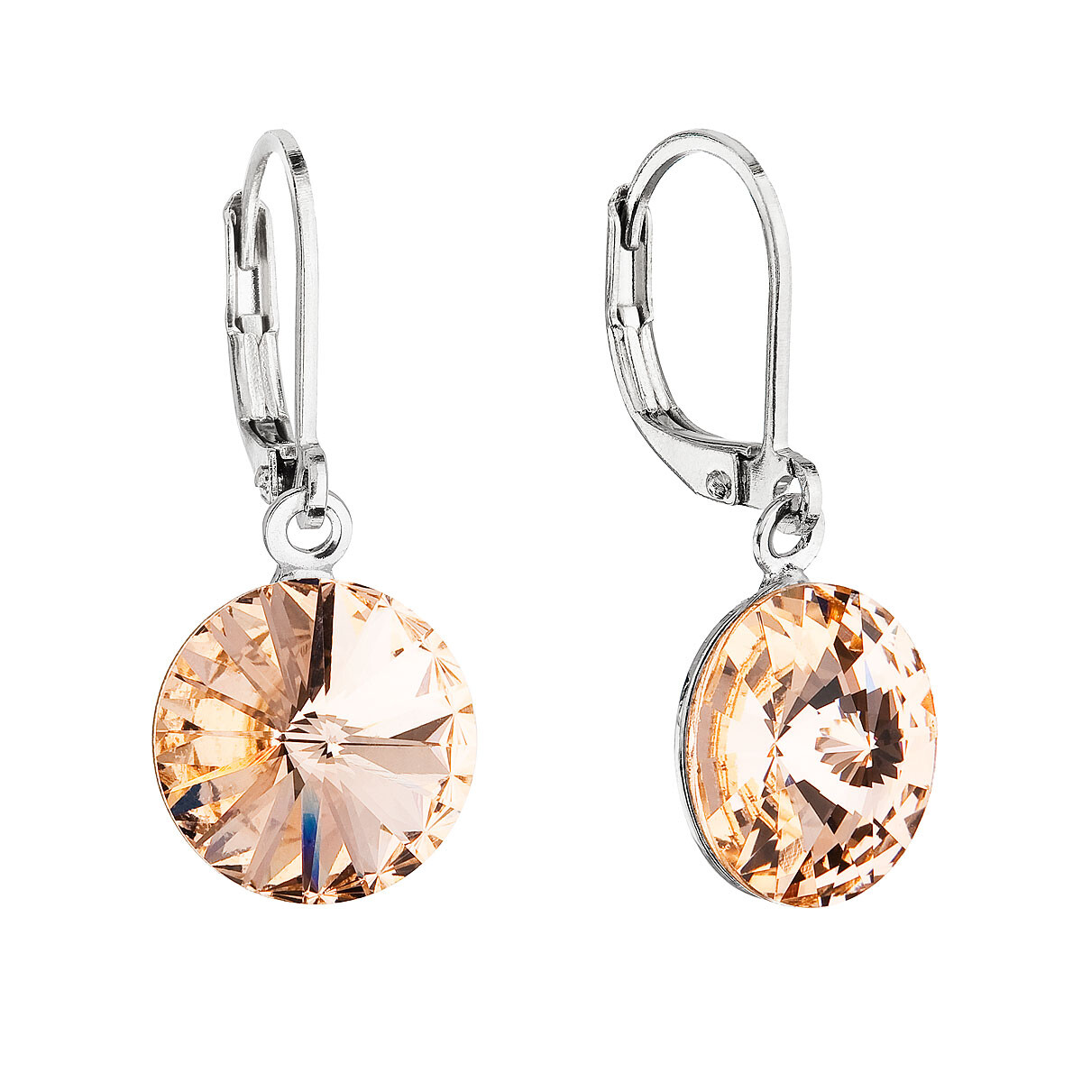 Evolution Group - Pavona Slušivé visací náušnice s krystaly Swarovski 51078.3 light peach