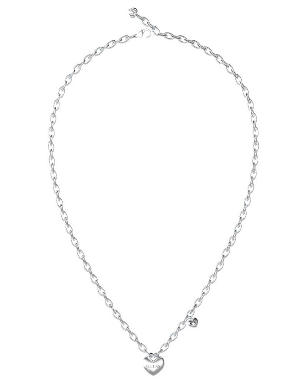 Guess Romantický ocelový náhrdelník se srdíčky Crazy In Love JUBN05216JWRHT/U