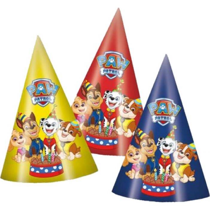 Párty čepičky Tlapková patrola 15cm 6ks - tib