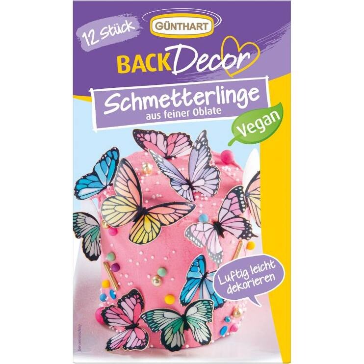 Motýlci z jedlého papíru 12ks - Gunthart