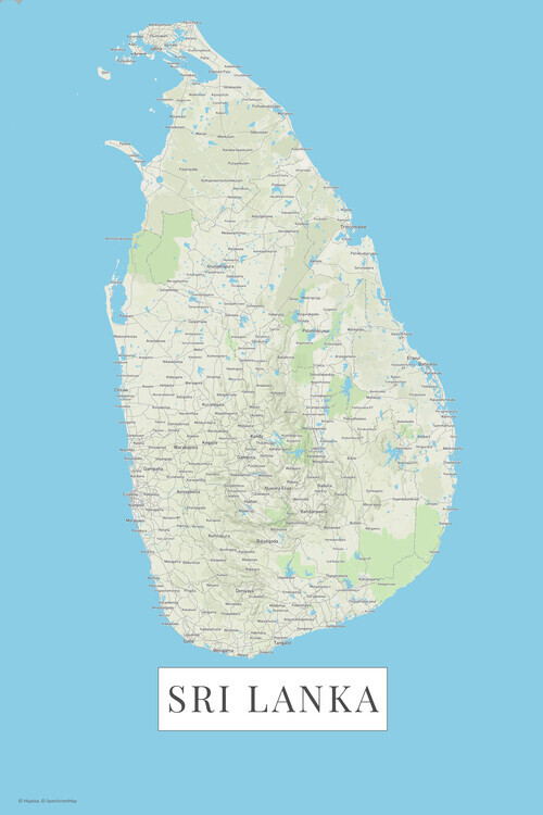 Europosters Mapa Sri Lanka color, 26.7 × 40 cm
