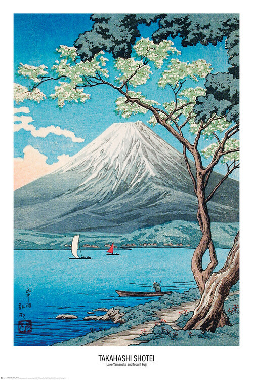 Europosters Plakát, Obraz - Takahashi Shotei - Lake Yamanaka and Mount Fuji, 61 × 91.5 cm