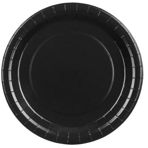 Talíře papírové černé 18 cm 6 ks