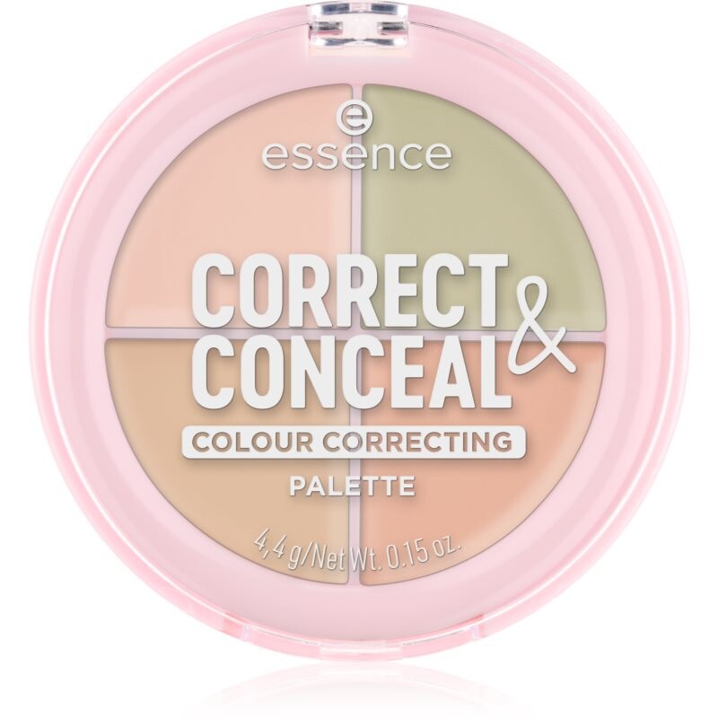 essence CORRECT & CONCEAL paleta korektorů pro sjednocení barevného tónu pleti 4.4 g