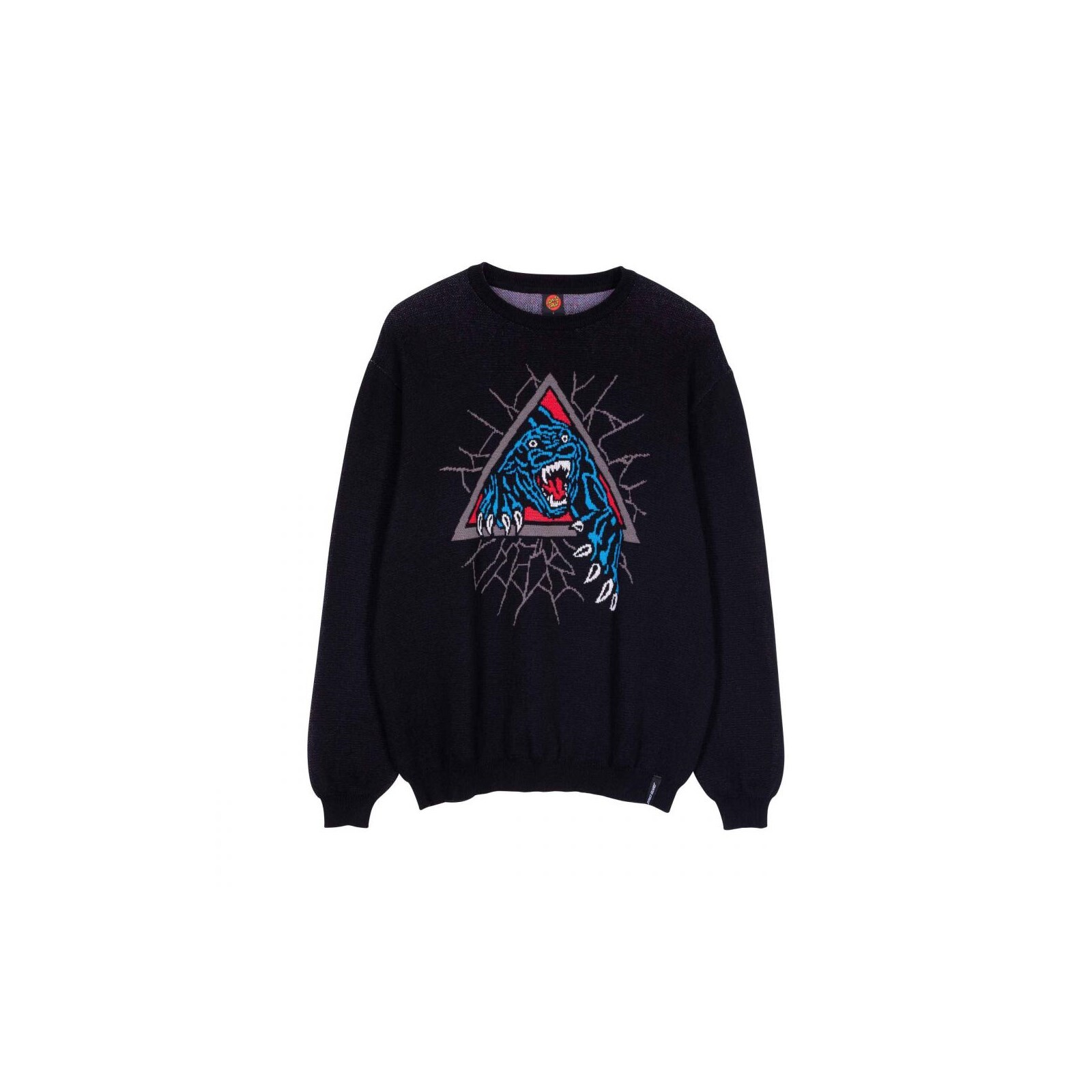 mikina SANTA CRUZ - Natas SC Panther Knit Crew Black (BLACK) velikost: M