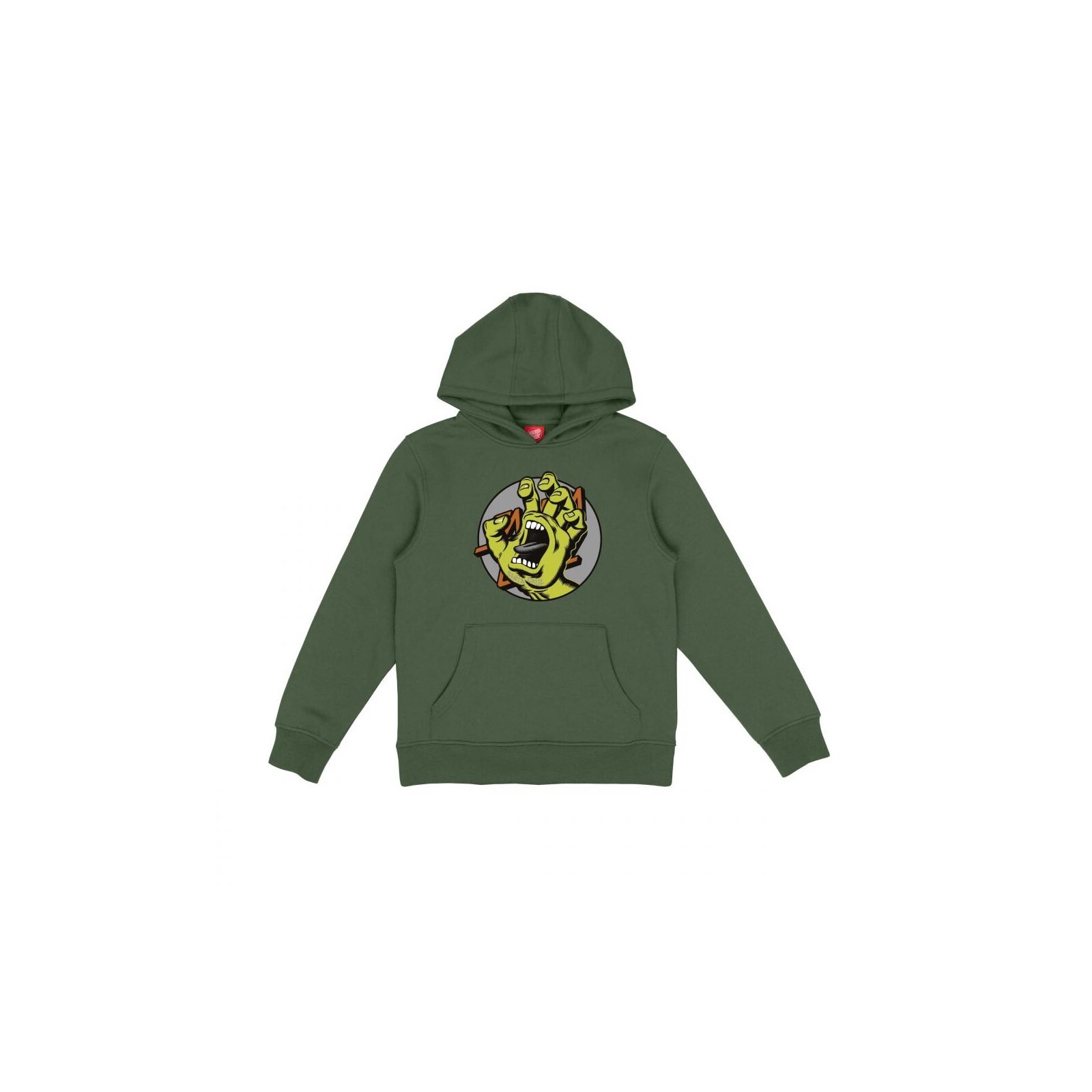 mikina SANTA CRUZ - Youth Hand Dot Front Hood Dark Moss (DARK MOSS) velikost: 10-12