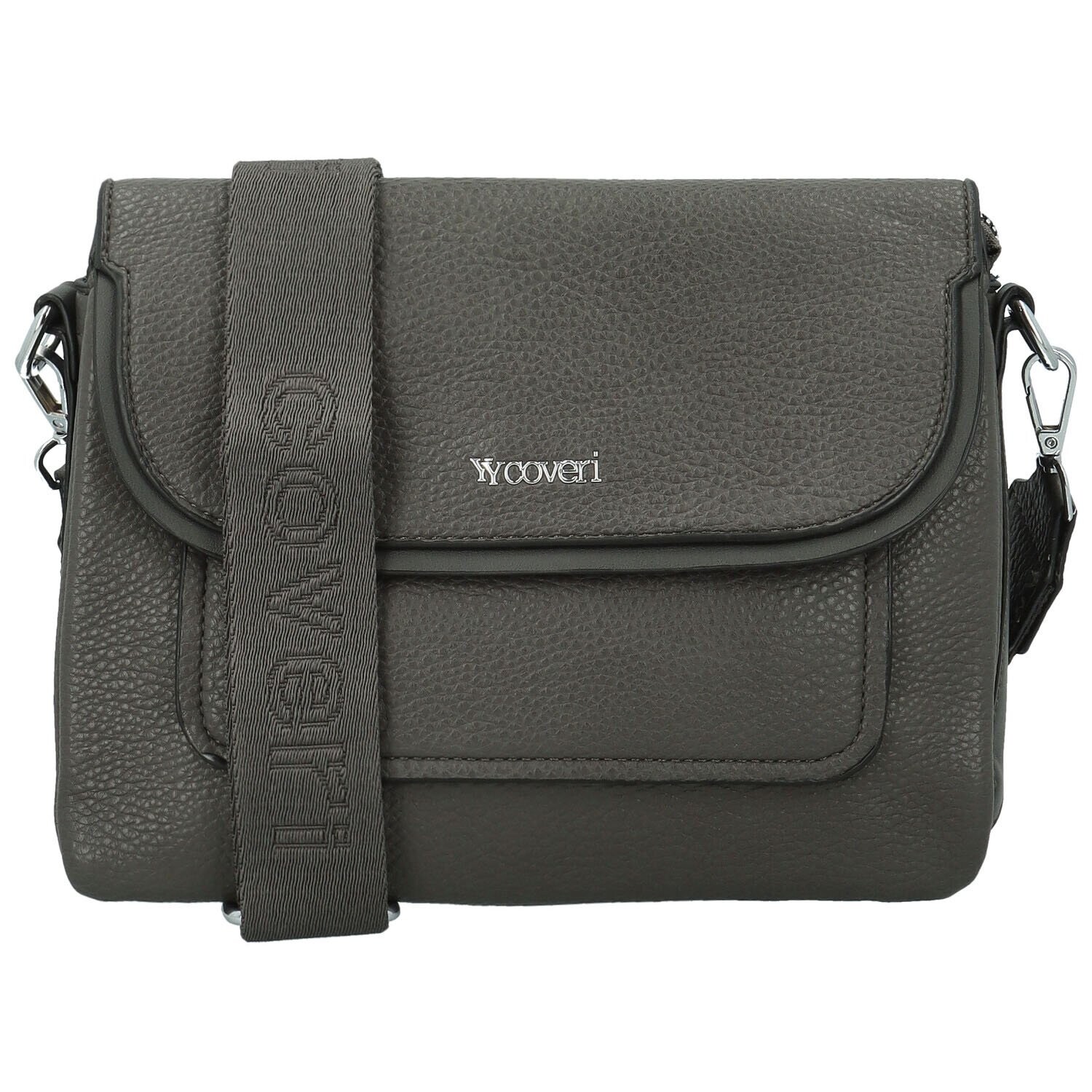 Trendy dámská koženková crossbody kabelka Coveri Longina, tmavě šedá