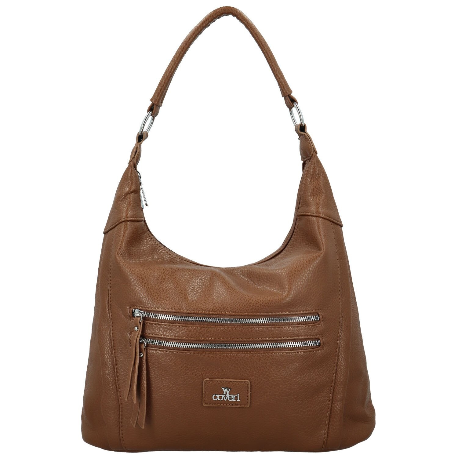 Módní dámská koženková kabelka na rameno Coveri Luiza, hnědá