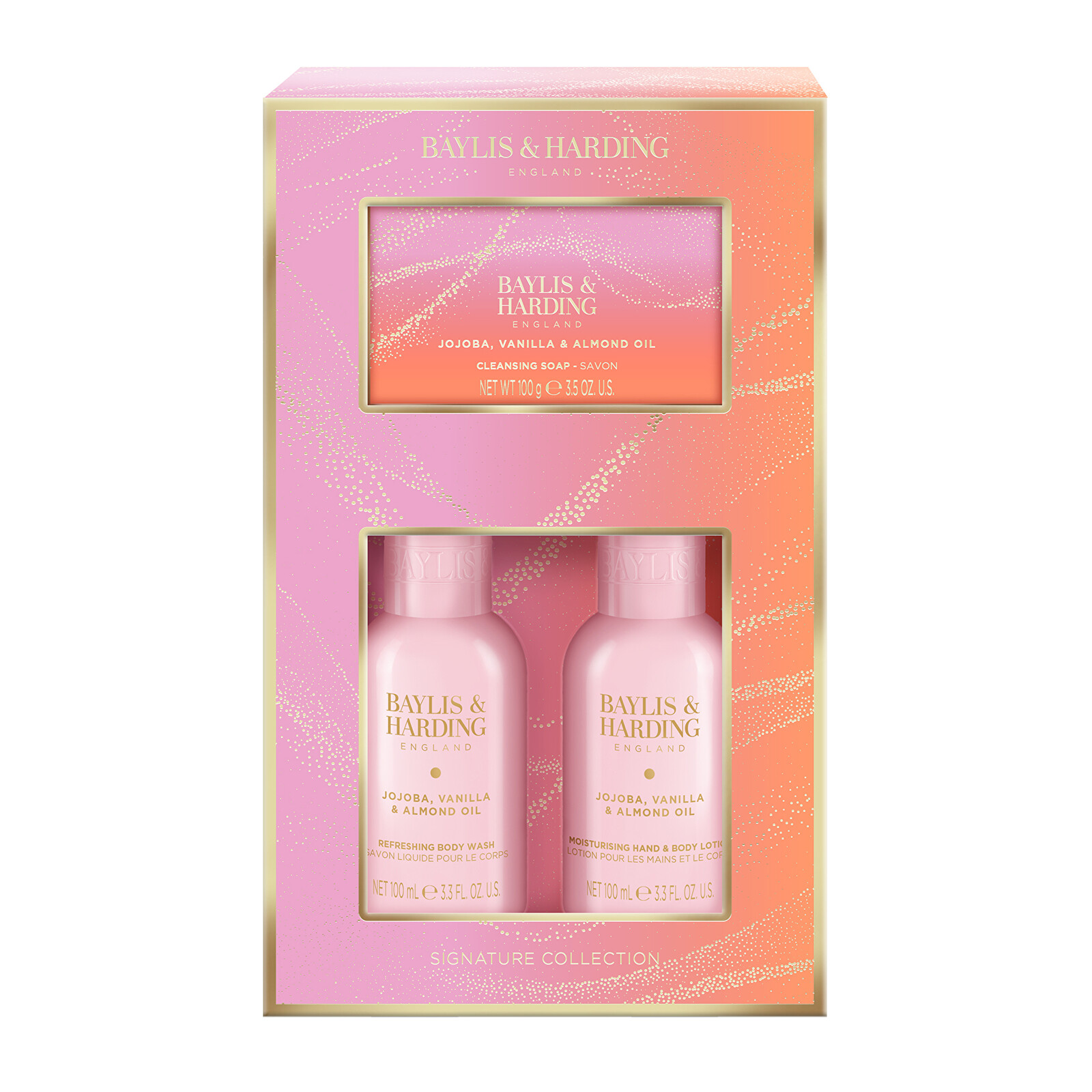 Baylis & Harding Dárková sada tělové péče Jojoba, Vanilka & Mandlový olej 3 ks