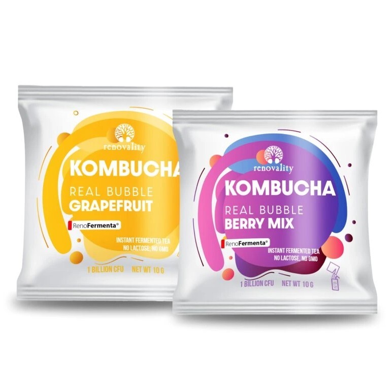 Renovality Kombucha Real Bubble Berry Mix + Grapefruit 10 ks