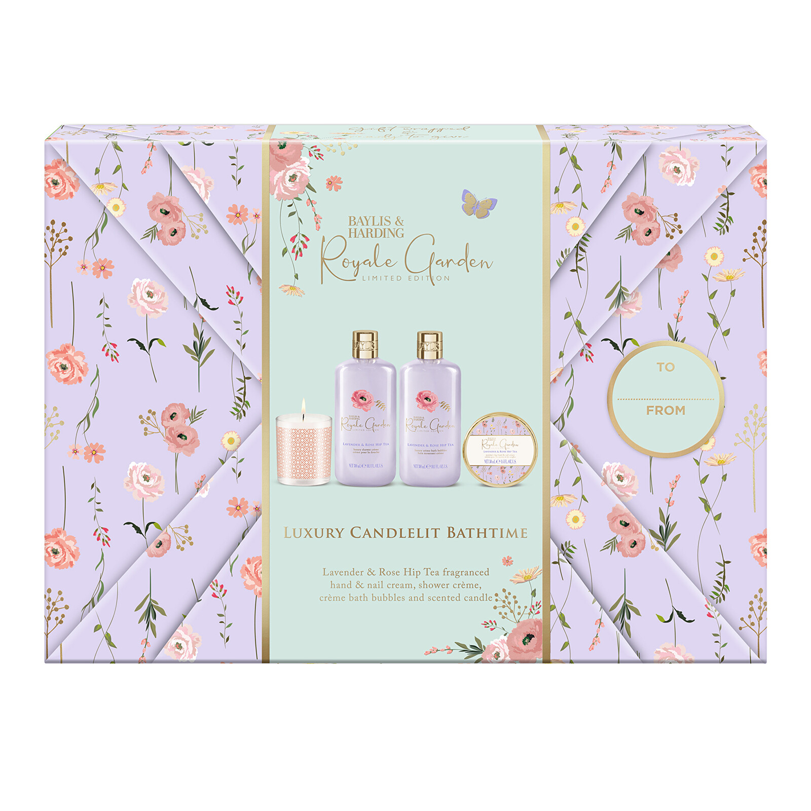 Baylis & Harding Dárková sada péče o tělo Levandule & Šípkový čaj 4 ks