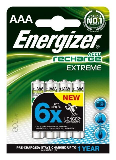 Baterie Energizer nabíjecí AAA HR03/800, 4ks