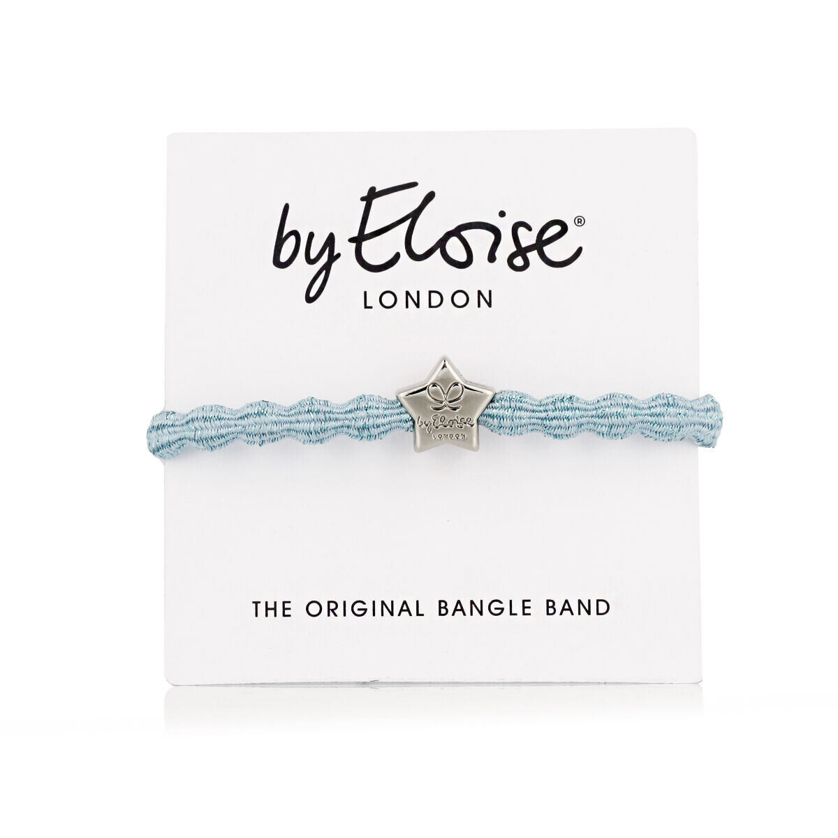 By Eloise London Metallic Silver Star náramek / gumička do vlasů odstín light blue pro ženy