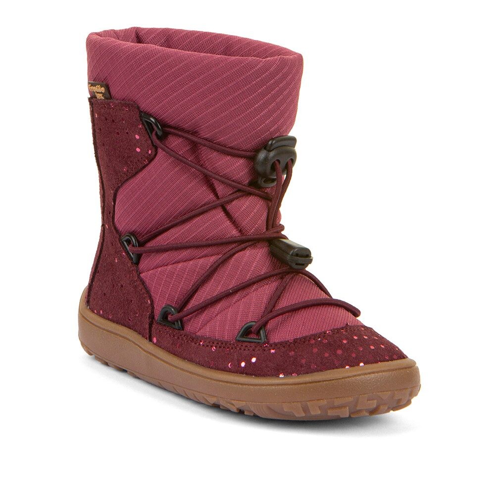 Dívčí zimní barefoot boty TEX TRACK WOOL Bordeaux+ G3160251-7 - 25