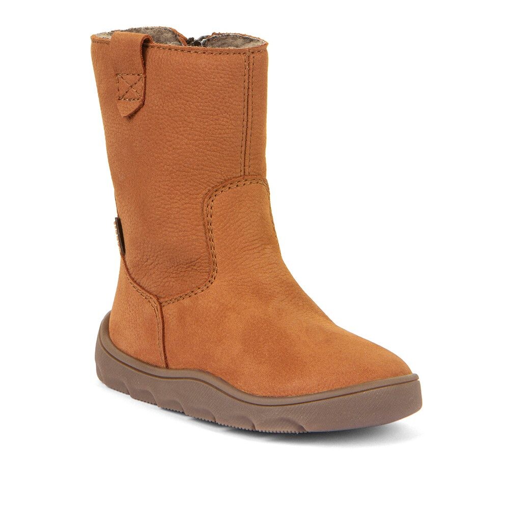Dívčí zimní barefoot kozačky  ZERU TEX BOOT Cognac G3160257 - 30