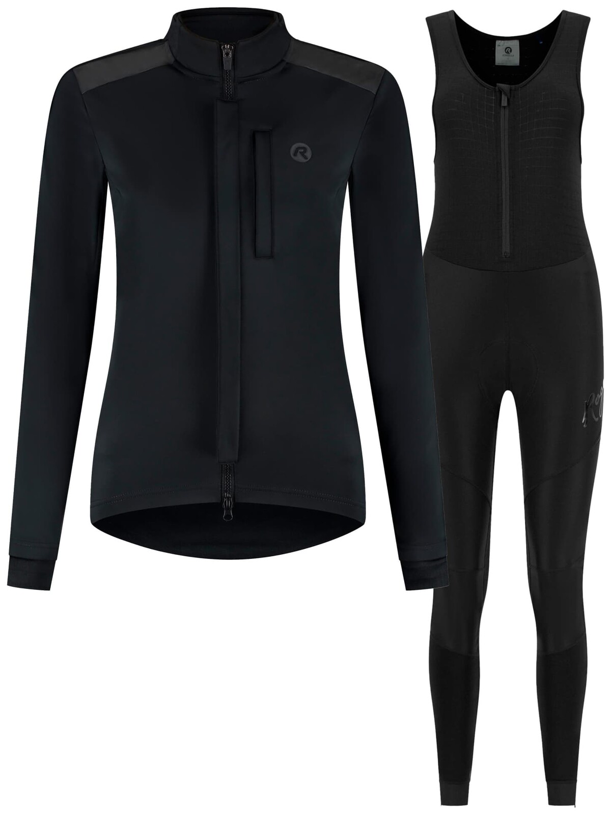 Nejhřejivější dámská zimní cyklosada Rogelli DEEP WINTER s reflexními panely, černá