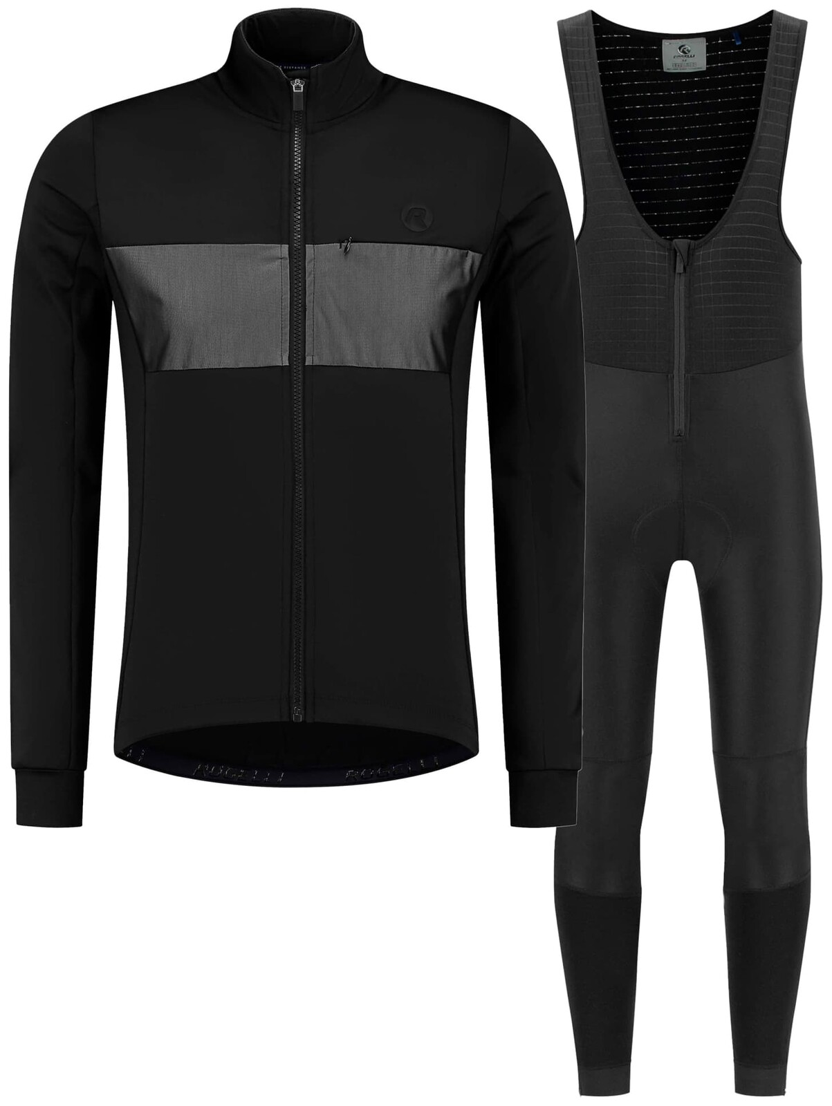 Silně hřejivá zimní cyklosada Rogelli ATTQ DEEP WINTER s reflexními panely, černá