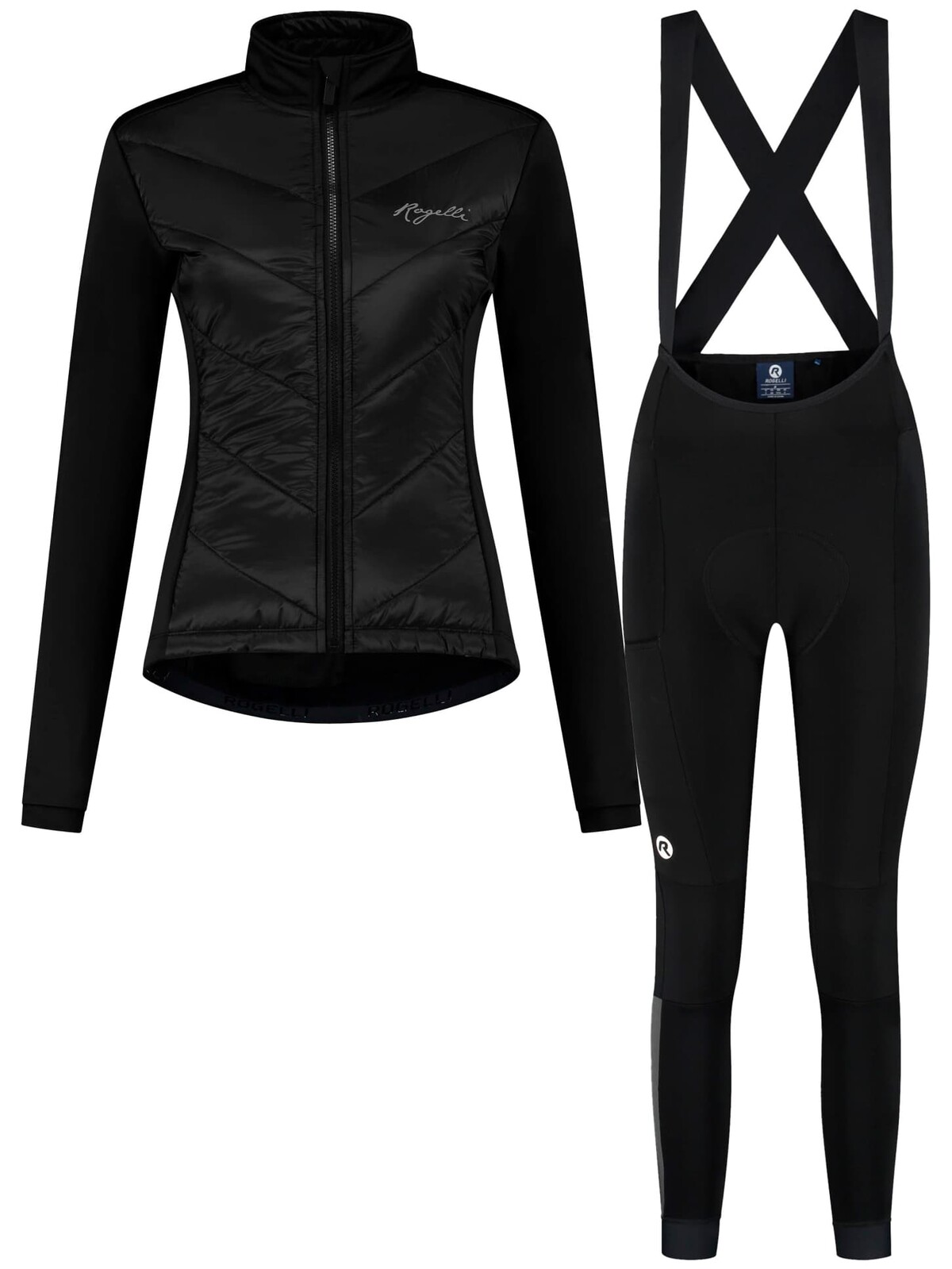 Dámské zimní cyklooblečení Rogelli WADDED DISTANCE II, černé