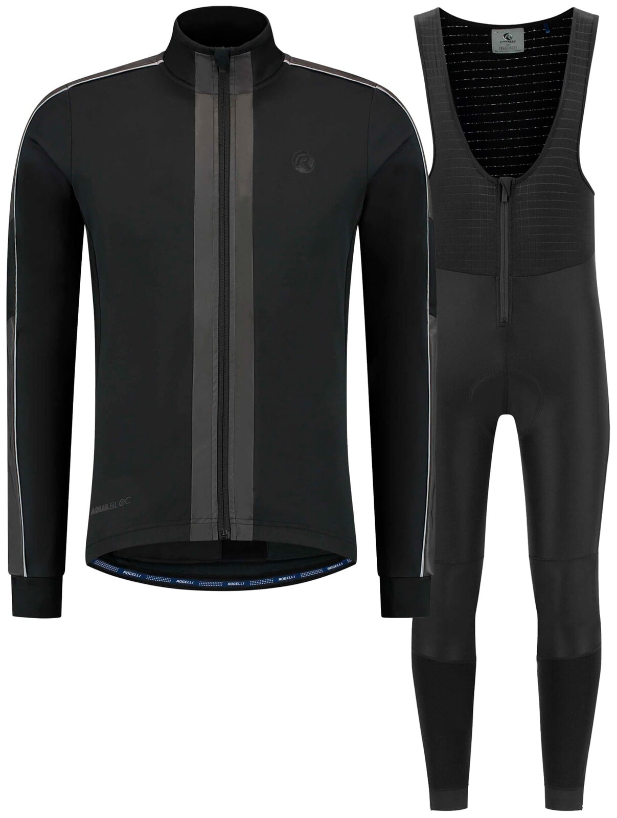 Reflexní zimní cykloblečení Rogelli HI VIS DEEP WINTER, černé